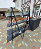 Стойка фуршетная чёрная складная