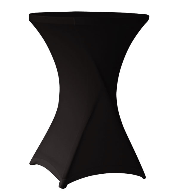 Стол коктейльный с чёрным стрейч-чехлом